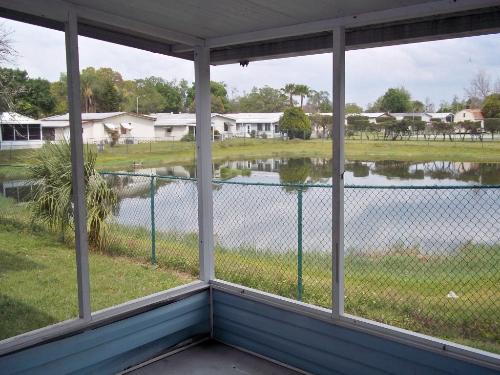Back Patio overlooking th large pond