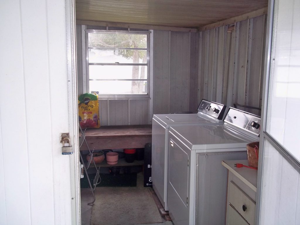 Washing Machine and Drier in Shed/Laundry Room